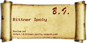 Bittner Ipoly névjegykártya